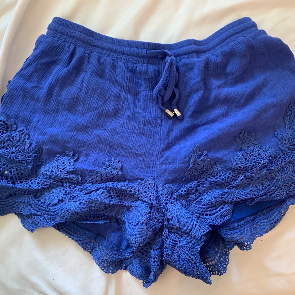 Blue Lace Shorts